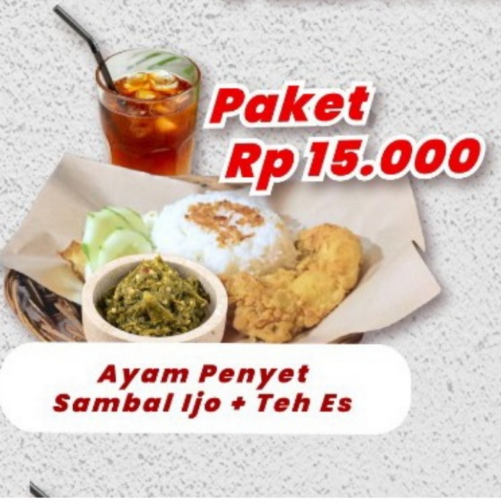 Ayam Penyet Sambal Ijo Dan Es Teh