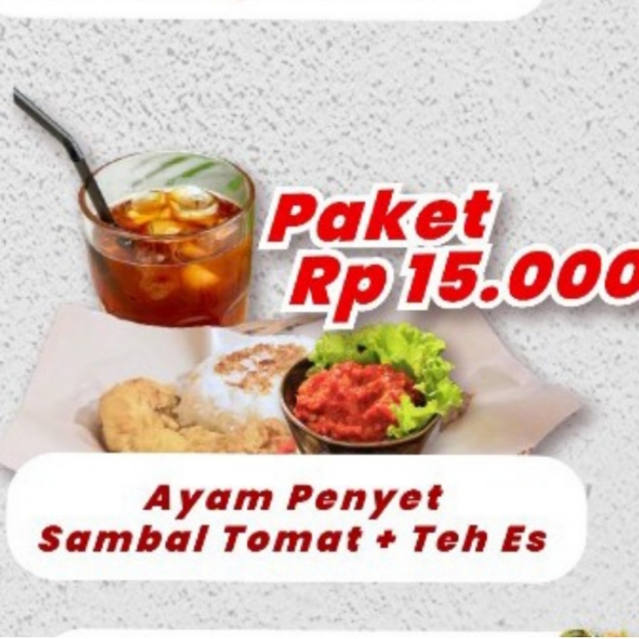 Ayam Penyet Sambal Tomat Dan Teh Es
