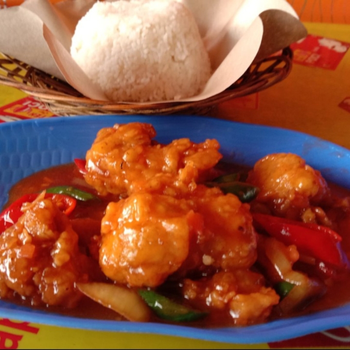 Ayam Saus Asam Manis  Nasi