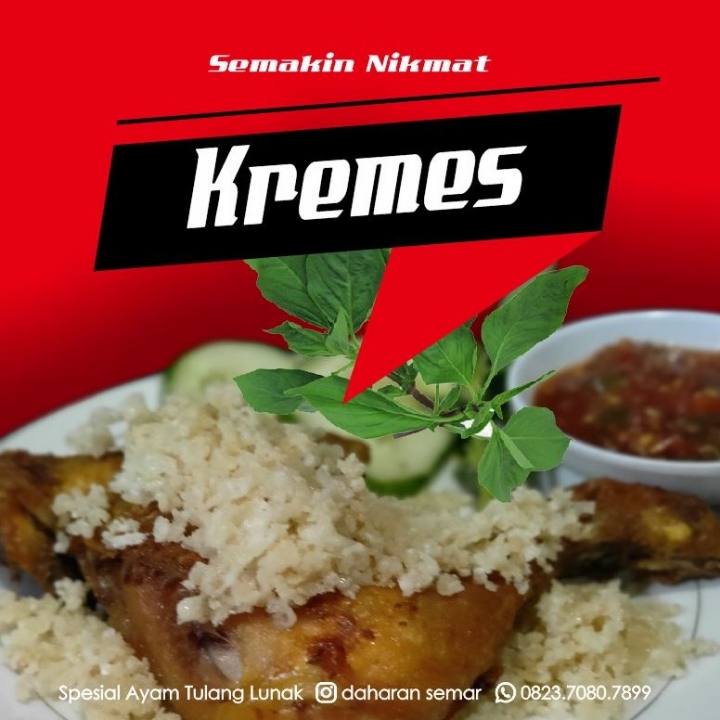 Ayam Tulang Lunak Kremes Plus Nasi