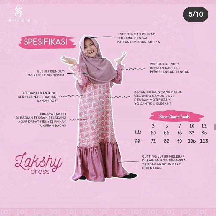 BAJU GAMIS SYAREE UK 3-5 MERK LAKSHY PER UNIT