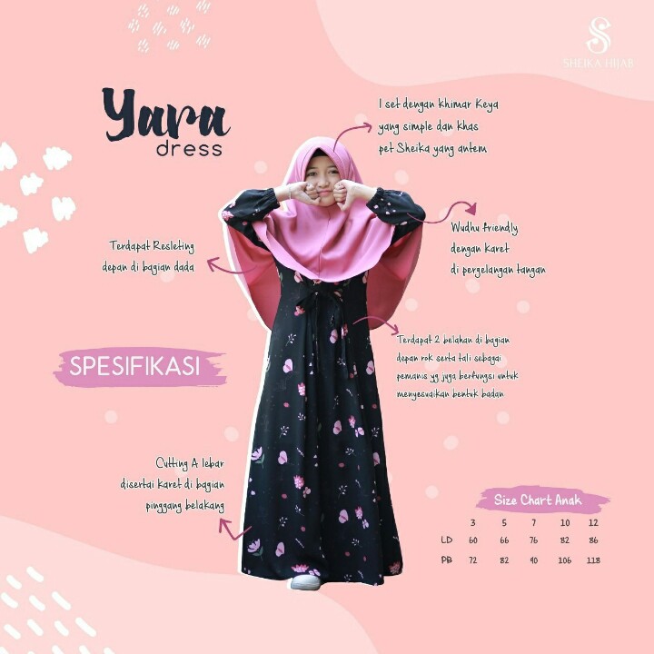 BAJU GAMIS UK 2-4-6-8-10 MERK YARA PER UNIT 2