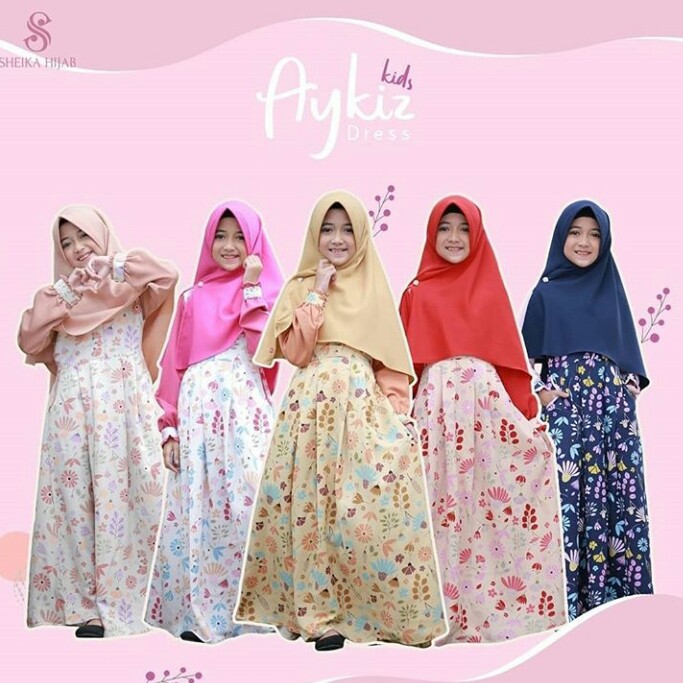 BAJU GAMIS SYAREE UK 3-5 MERK AYKIZ PER UNIT