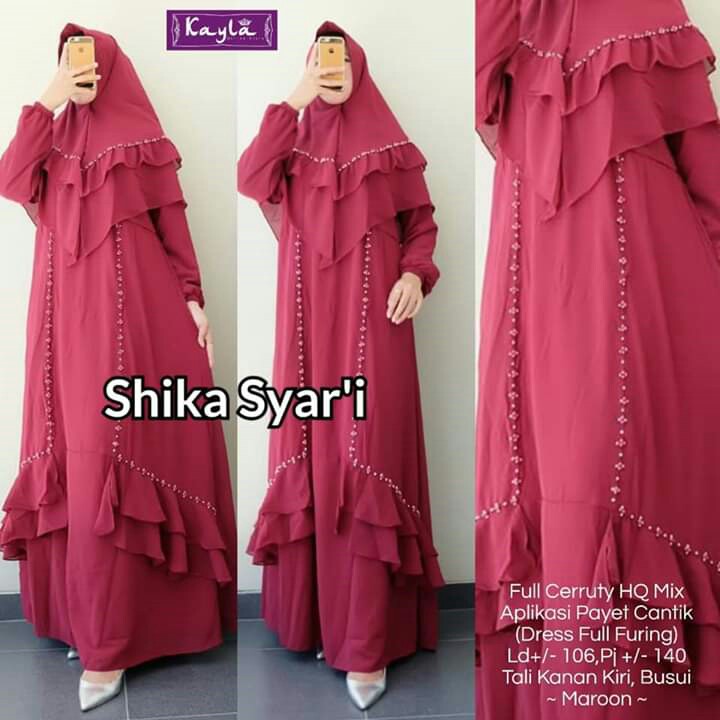 BAJU GAMIS SYAREE POLOS MERK SHIKA PER UNIT