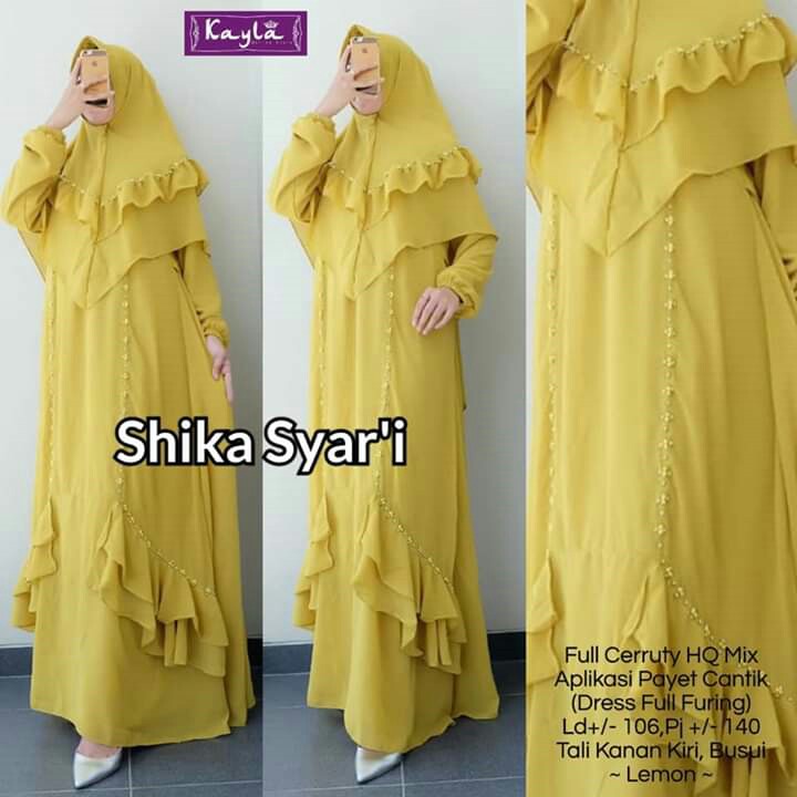 BAJU GAMIS SYAREE POLOS MERK SHIKA PER UNIT 3