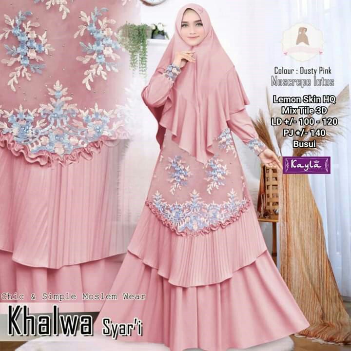 BAJU GAMIS SYAREE RENDA MERK KHALWA PER UNIT