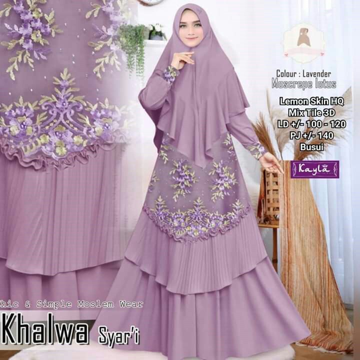 BAJU GAMIS SYAREE RENDA MERK KHALWA PER UNIT 3