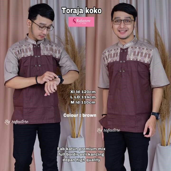 BAJU KOKO BORDIR MERK TORAJA PER UNIT