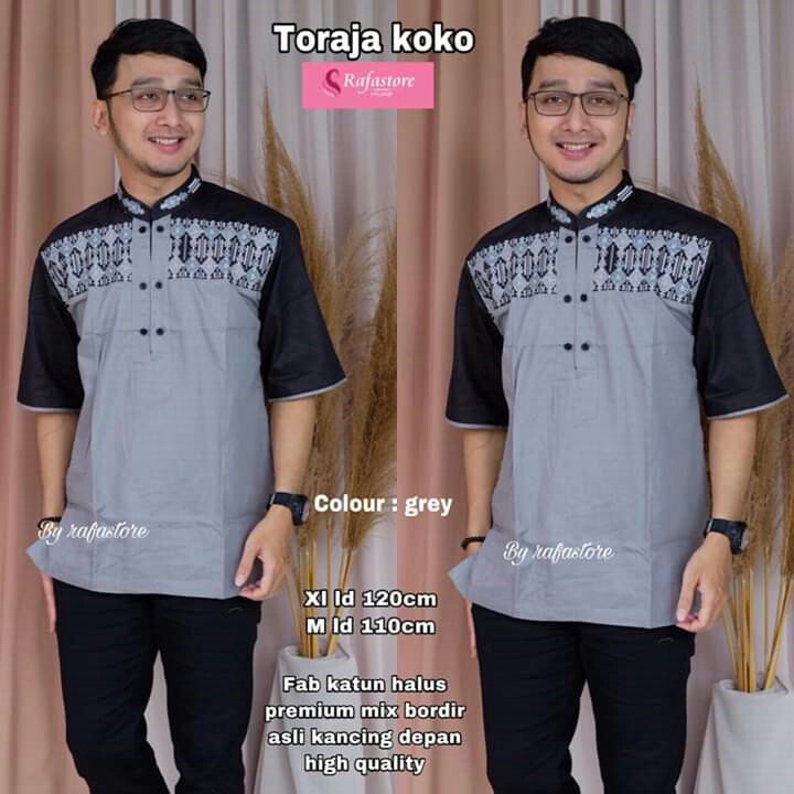 BAJU KOKO BORDIR MERK TORAJA PER UNIT 3