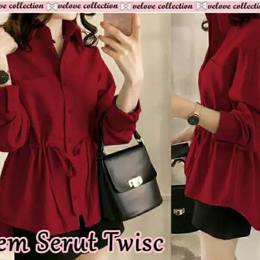 BAJU WANITA HEM SERUT TWISC Bhn twiscone XL ld102 p63-70 pingg tali 