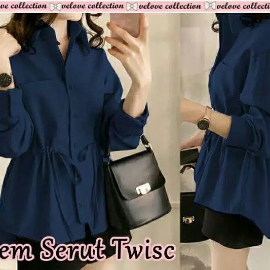 BAJU WANITA HEM SERUT TWISC Bhn twiscone XL ld102 p63-70 pingg tali  2