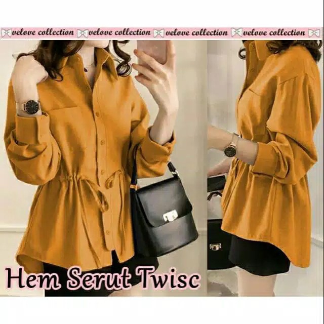 BAJU WANITA HEM SERUT TWISC Bhn twiscone XL ld102 p63-70 pingg tali  3