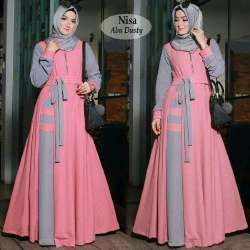 BAJU BUSANA MUSLIM GAMIS NISA SYAR'I ABU DUSTY Plus PHASMINA