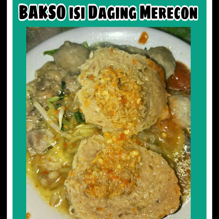 BAKSO PENGKOLAN Amy Zahra - bakso isi daging Merecon 