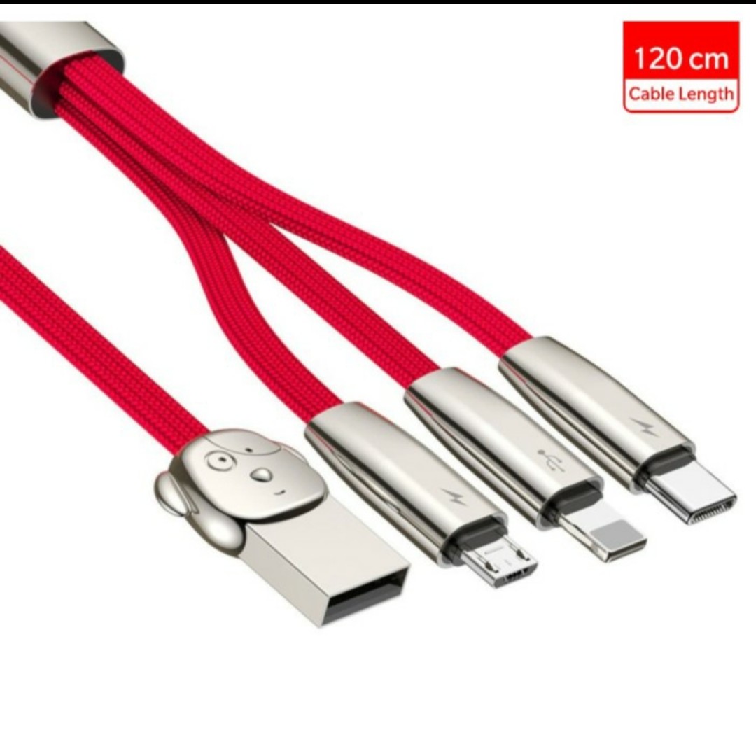 BASEUS FUWANG 3 IN 1 KABEL DATA MICRO USB  TYPE C  IPHONE LIGHTNING 2