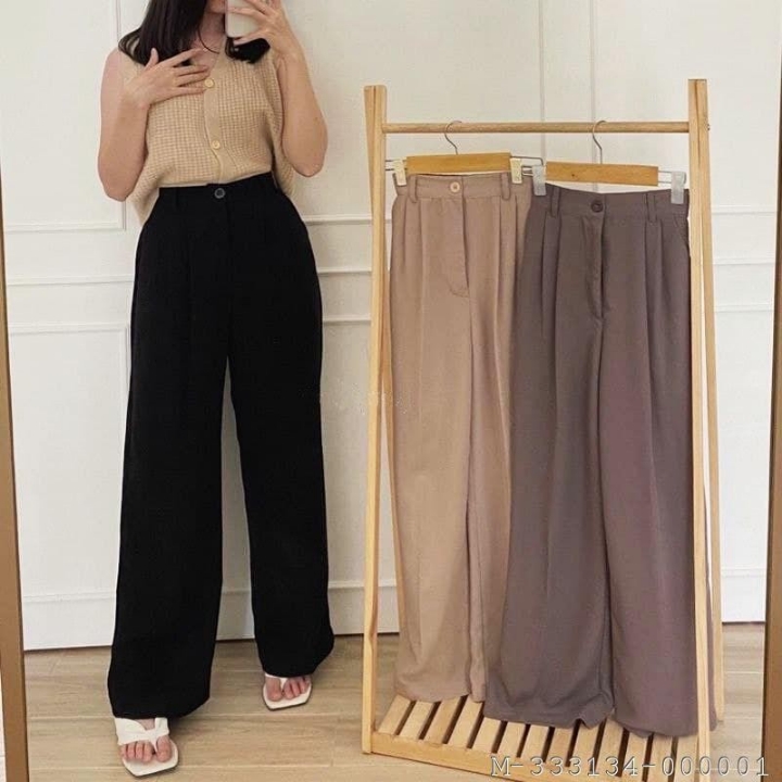 BAWAHAN WANITA CELANA KULOT HIGHWAIST RAYON VWYS-091