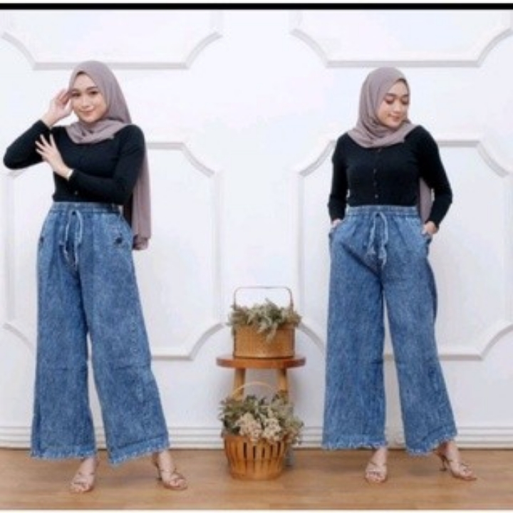 BAWAHAN WANITA CELANA KULOT JEANS RAWIS  VMIT-007 2