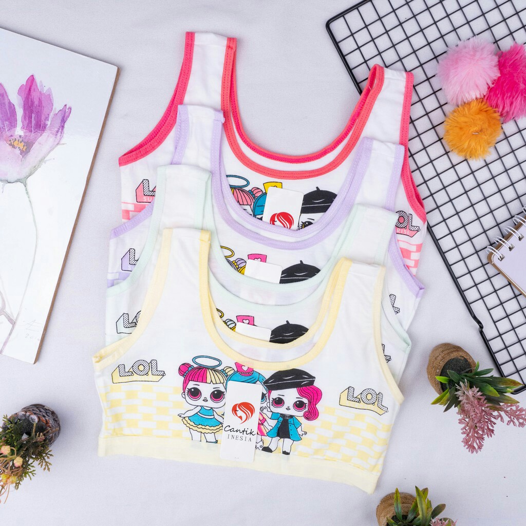 BEE - Miniset Anak Perempuan Motif Kartun Bahan Katun Import / Miniset 3