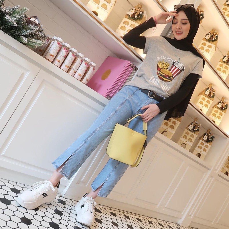 BELAH DEPAN BF - CELANA JEANS BOYFRIEND WANITA TERBARU