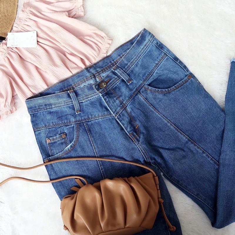 BF- CELANA BOYFRIEND JEANS WANITA TULANG RAWIS