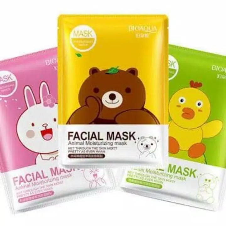 BIOAQUA ANIMAL MOISTURIZING FACIAL MASK LINE ICON