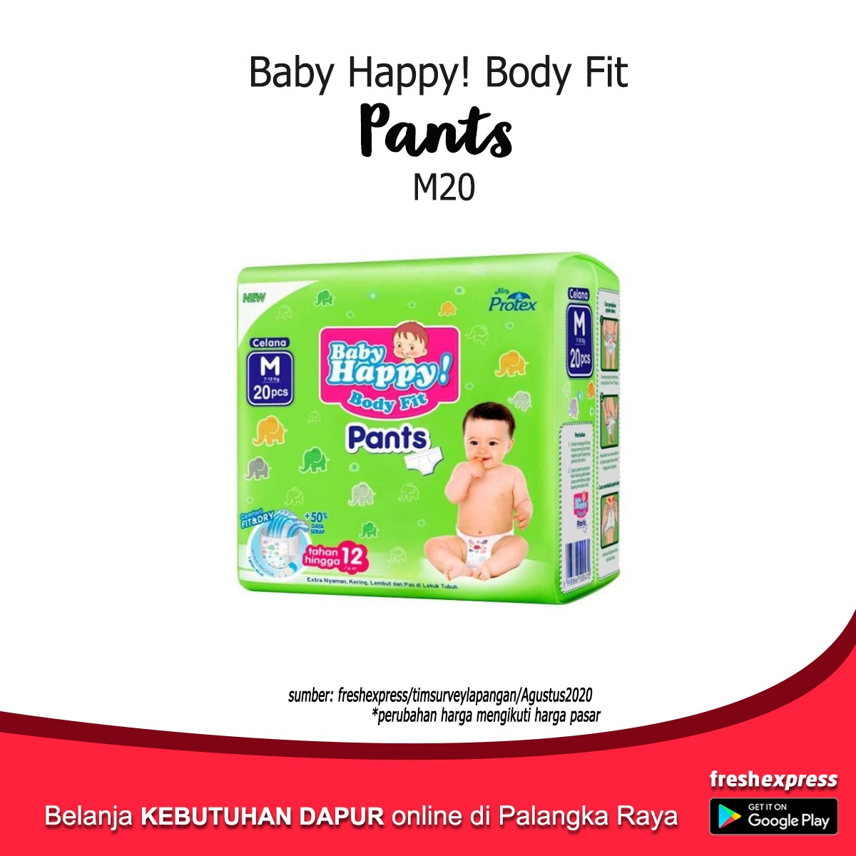 Baby Happy Body Comfort Fit And Dry Pants M20