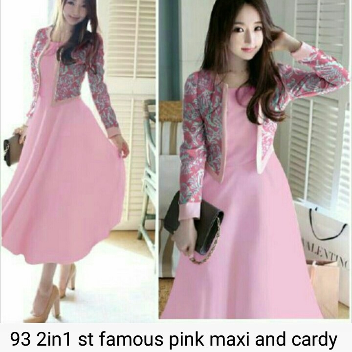 Baju 93 2in1 st famous maxi and cardy 2in1