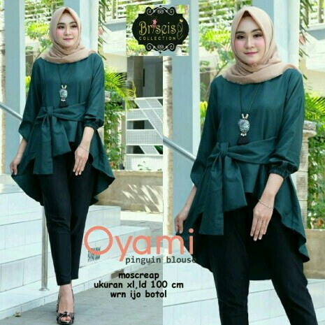 Baju Atasan Wanita Blouse Muslim Oyami Blouse Hijau Tama12