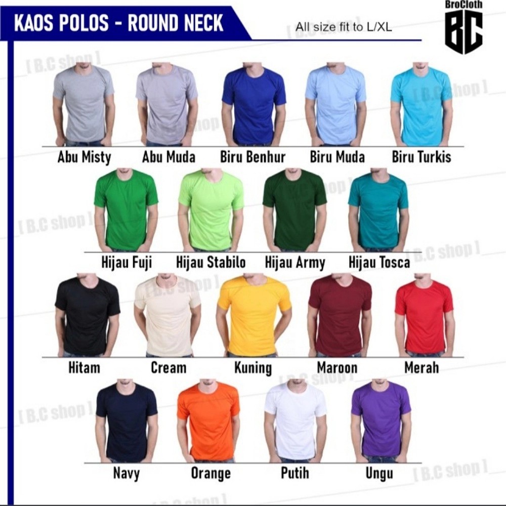 Baju Kaos Oblong Pria Wanita Grosir Bukan Gildan Combed 30S 2