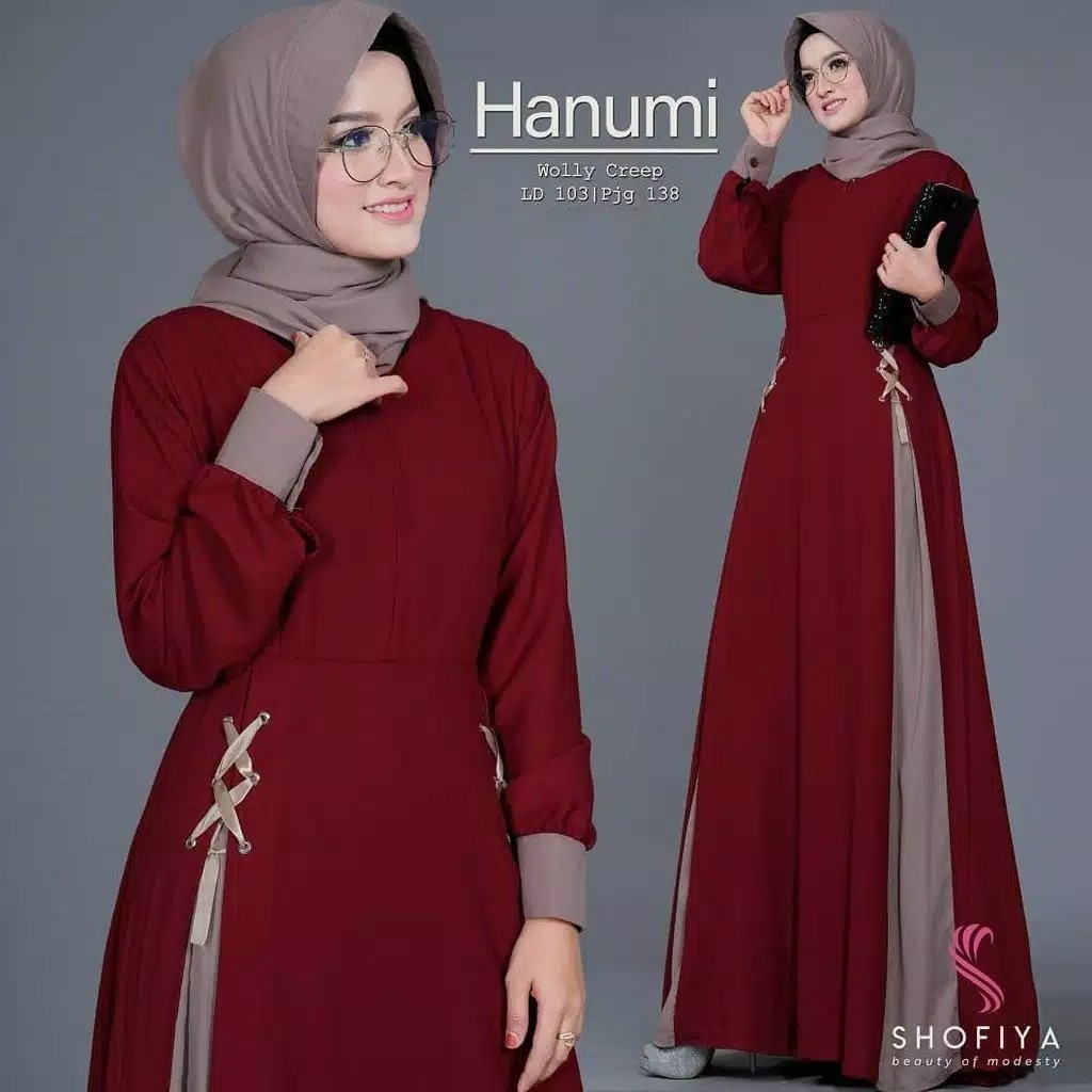 Baju Muslim  Baju Gamis  Dress Muslim Wanita  Hanumi Dress