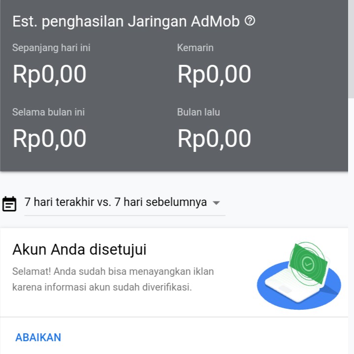 Akun Admob Indonesia Fresh 2020