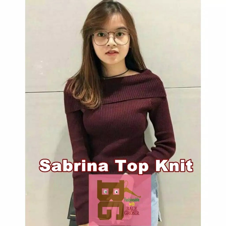 Baju Rajut Sabrina Top Panjang Atasan wanita
