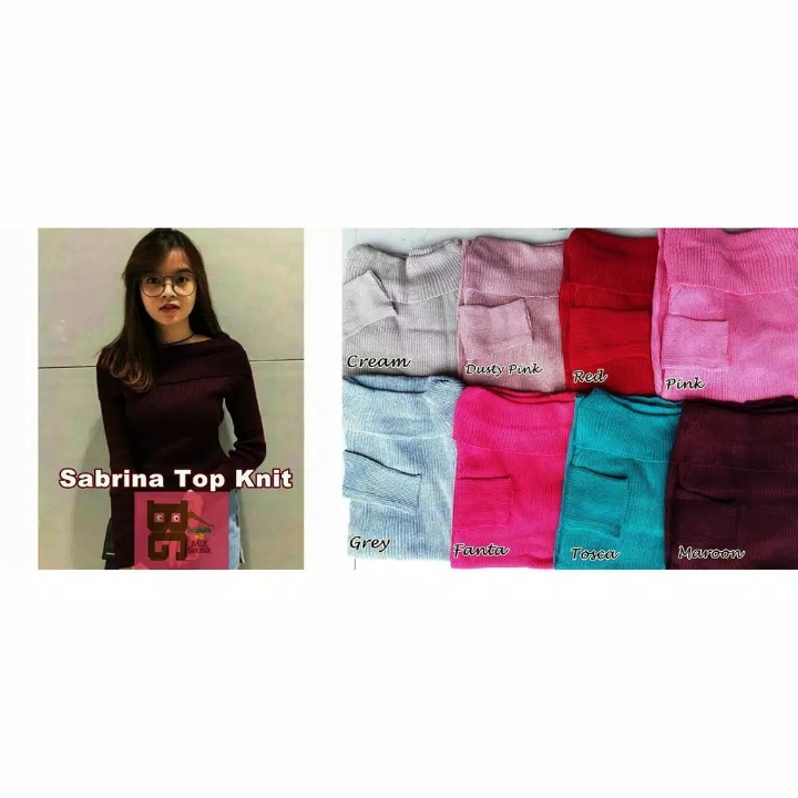 Baju Rajut Sabrina Top Panjang Atasan wanita 2