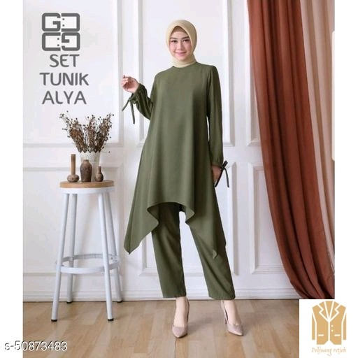 setelan tunik alya-Green terbaru