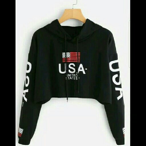 Baju atasan wanita sweater terbaru USA BLACK terlaris 