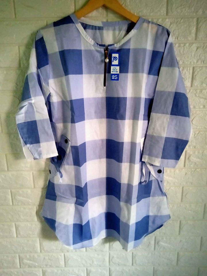 Baju Tunik Motif Kotak