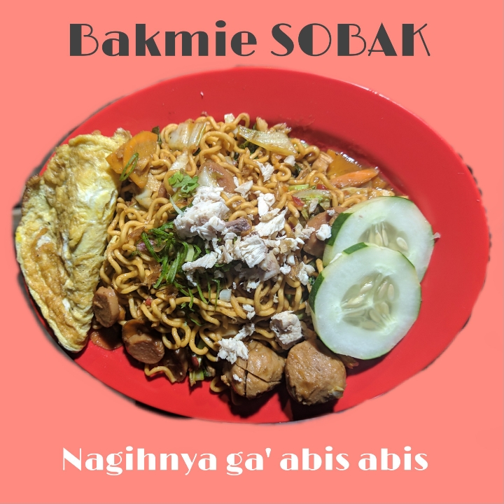 Bakmie SOBAK Plus Telur Dadar