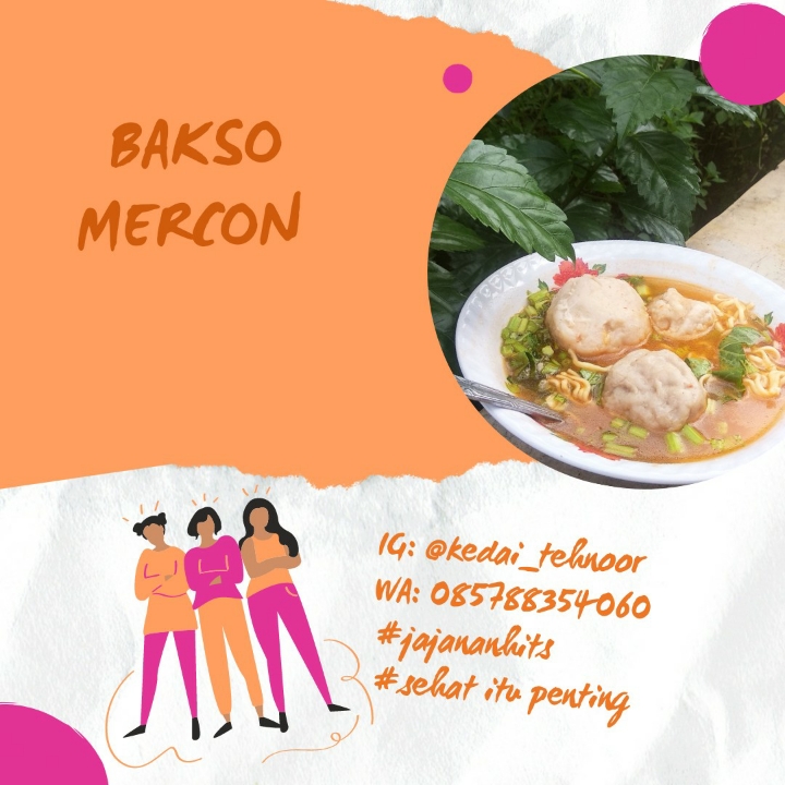 Bakso Mercon Kuah Pedas free es jeruk