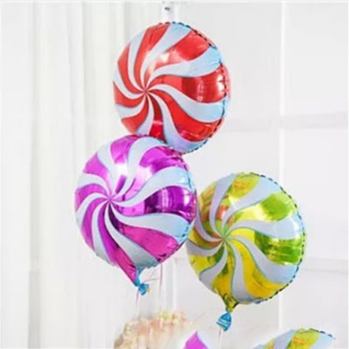 Balon Foil Bulat Lollipop Ukuran Sedang