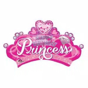 Balon Foil Happy Birthday Princess Jumbo Mahkota Hati 2