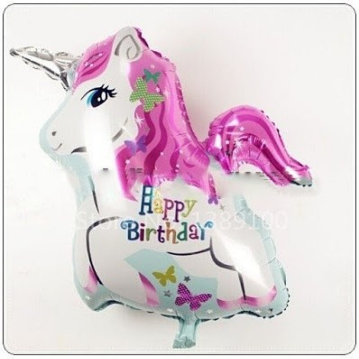 Balon Foil Happy Birthday Unicorn Ukuran Jumbo