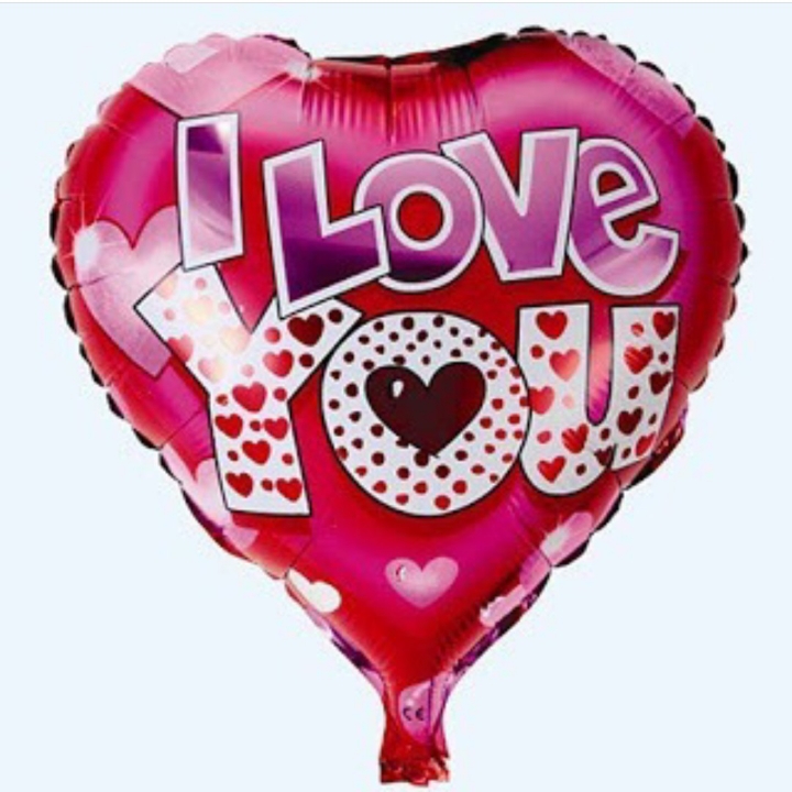 Balon Foil I Love You Ukuran Sedang