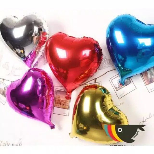 Balon Foil Love Polos Ukuran Sedang