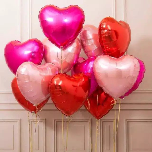 Balon Foil Love Polos Ukuran Sedang 2