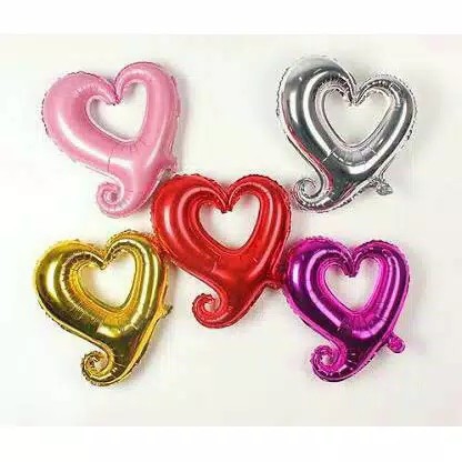 Balon Foil Polos Love Lubang Ukuran Sedang 2