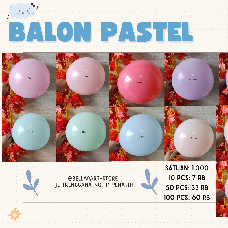 Balon Latex 12 Inch Pastel