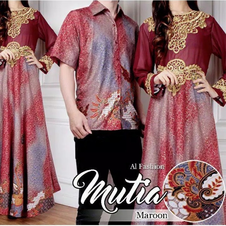Batik Couple Mutia - Maroon