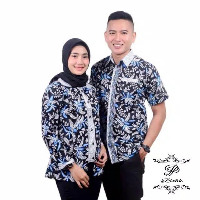 Batik couple blarak biru