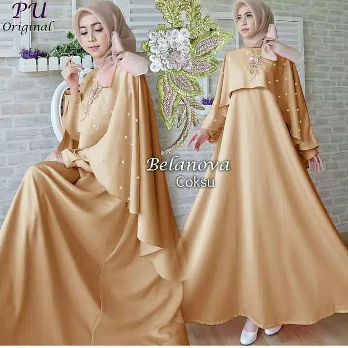 Belanova Gamis Maxi Mutiara Satin