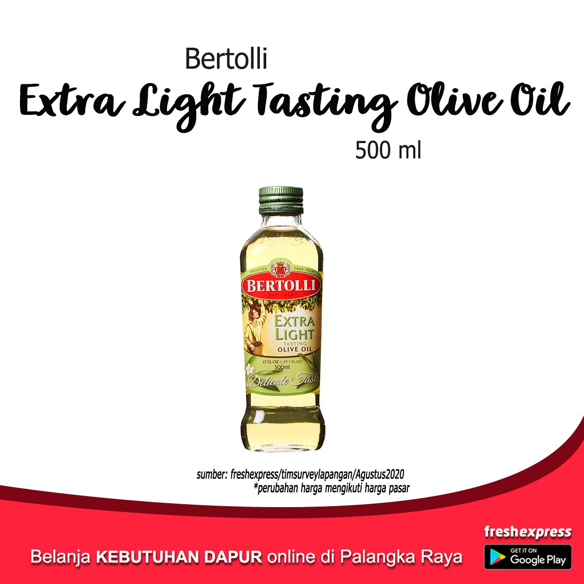 Bertolli Extra Light Tasting Olive Oil 500 Ml